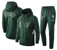 NBA Milwaukee Bucks Green with Cap Jacket Tracksuit High Quality