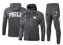 NBA Philadelphia 76ers Dark Grey with Cap Jacket Tracksuit High Quality