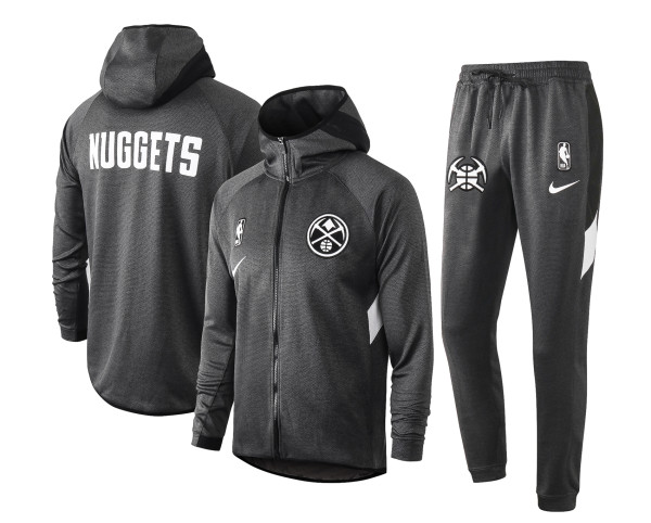 NBA Denver Nuggets Dark Grey with Cap Jacket Tracksuit High Quality
