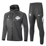 NBA Los Angeles Lakers Dark Grey with Cap Jacket Tracksuit High Quality