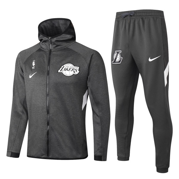 NBA Los Angeles Lakers Dark Grey with Cap Jacket Tracksuit High Quality