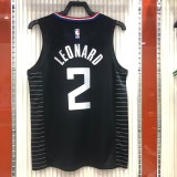 NBA Men Season 20-21 Los Angeles Clippers Black City #2 LEONARD Jersey with Jordan Logo High Quality Name and Number Print