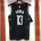 NBA Men Season 2021 Houston Rockets Black with Jordan Logo #13 HARDEN Jersey High Quality Name and Number Print