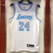 NBA Men Season 2021 Los Angeles Lakers White Round Neck #24 BRYANT Jersey High Quality Name and Number Print