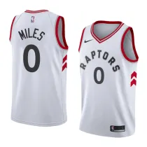 NBA Toronto Raptors #0 MILES White Jersey High Quality Name and Number Print