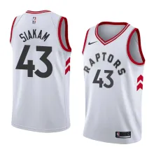 NBA Toronto Raptors #43 SIAKAM White Jersey High Quality Name and Number Print