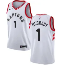NBA Toronto Raptors #1 MCGRADY White Jersey High Quality Name and Number Print