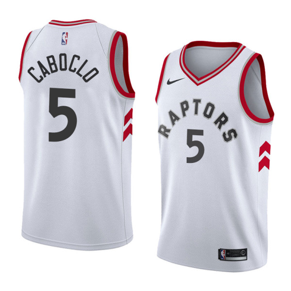 NBA Toronto Raptors #5 CABOCLO White Jersey High Quality Name and Number Print