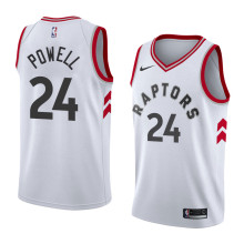 NBA Toronto Raptors #24 POWELL White Jersey High Quality Name and Number Print
