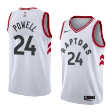 NBA Toronto Raptors #24 POWELL White Jersey High Quality Name and Number Print