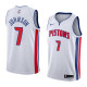 NBA Detroit Pistons White #7 JOHNSON Jersey High Quality Name and Number Print