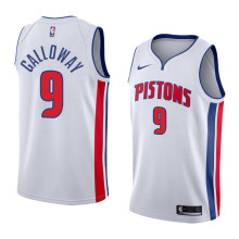 NBA Detroit Pistons White #9 GALLOWAY Jersey High Quality Name and Number Print