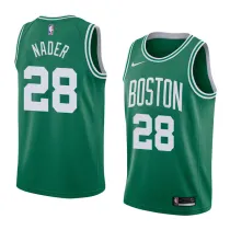 NBA Boston Celtics Green with White Name #28 NADER Jersey High Quality Name and Number Print