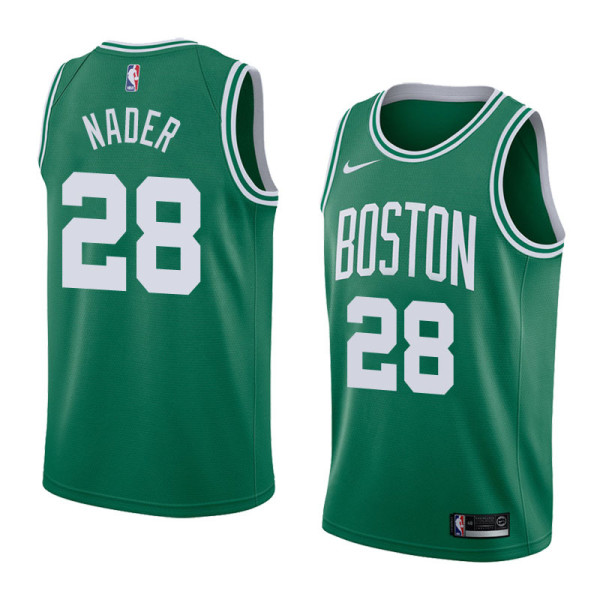NBA Boston Celtics Green with White Name #28 NADER Jersey High Quality Name and Number Print