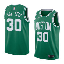 NBA Boston Celtics Green with White Name #30 YABUSELE Jersey High Quality Name and Number Print