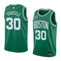 NBA Boston Celtics Green with White Name #30 YABUSELE Jersey High Quality Name and Number Print