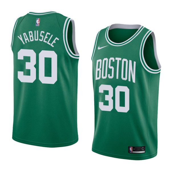 NBA Boston Celtics Green with White Name #30 YABUSELE Jersey High Quality Name and Number Print