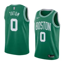 NBA Boston Celtics Green with White Name #0 TATUM Jersey High Quality Name and Number Print