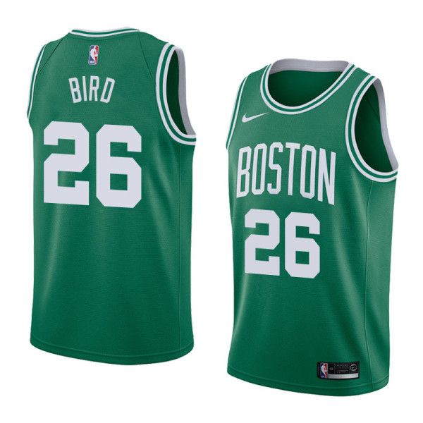 NBA Boston Celtics Green with White Name #26 BIRD Jersey High Quality Name and Number Print