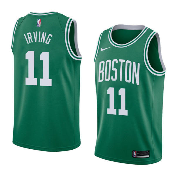 NBA Boston Celtics Green with White Name #11 IRVING Jersey High Quality Name and Number Print