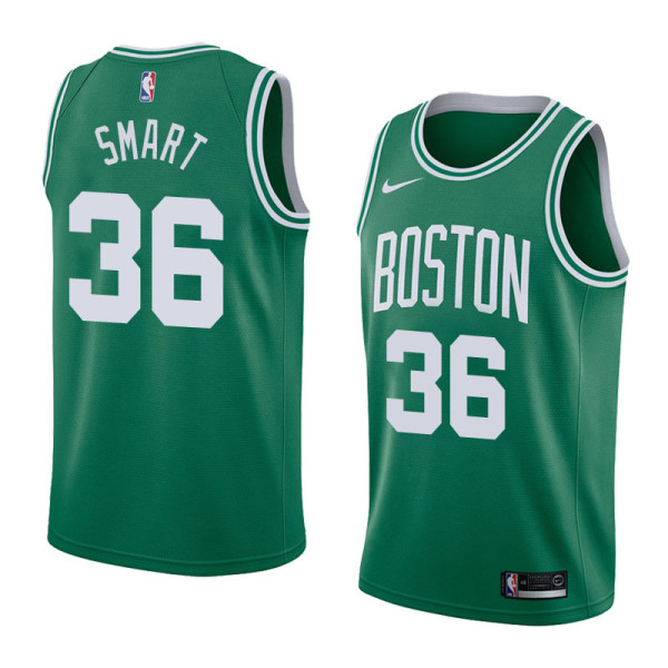 NBA Boston Celtics Green with White Name #36 SMART Jersey High Quality Name and Number Print