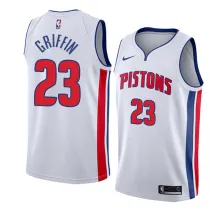 NBA Detroit Pistons White #23 GRIFFIN Jersey High Quality Name and Number Print