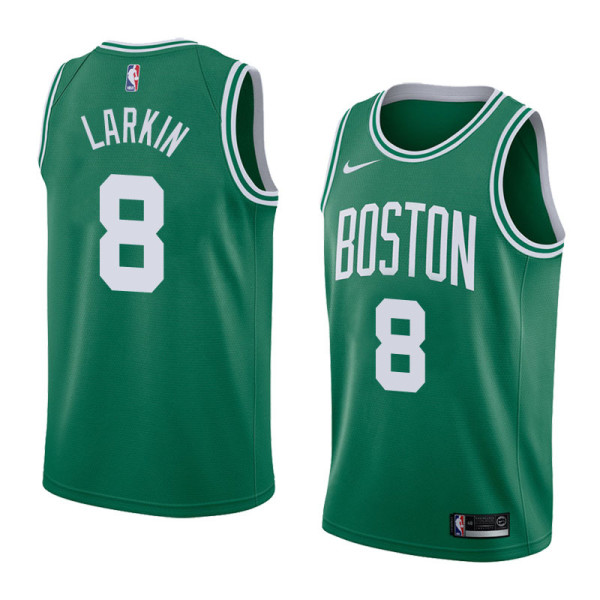 NBA Boston Celtics Green with White Name #8 LARKIN Jersey High Quality Name and Number Print