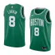 NBA Boston Celtics Green with White Name #8 LARKIN Jersey High Quality Name and Number Print