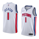 NBA Detroit Pistons White #1 JACKSON Jersey High Quality Name and Number Print