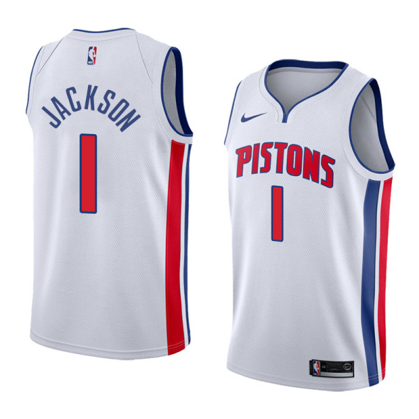 NBA Detroit Pistons White #1 JACKSON Jersey High Quality Name and Number Print
