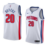 NBA Detroit Pistons White #20 BUYCKS Jersey High Quality Name and Number Print