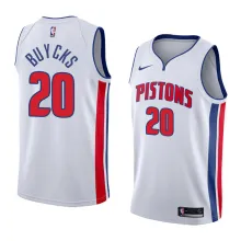 NBA Detroit Pistons White #20 BUYCKS Jersey High Quality Name and Number Print