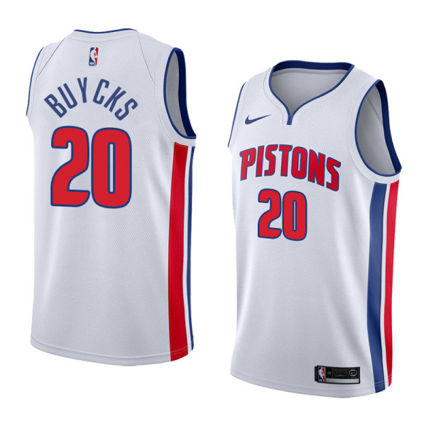 NBA Detroit Pistons White #20 BUYCKS Jersey High Quality Name and Number Print