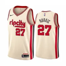 NBA Portland Trail Blazers Beige #27 NURKIC Jersey High Quality Name and Number Print