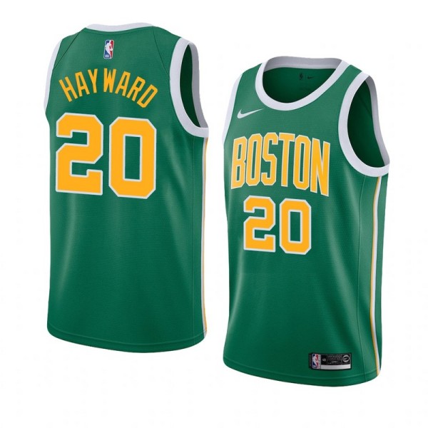 NBA Boston Celtics Green with Yellow Name #20 HAYWARD Jersey High Quality Name and Number Print