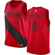 NBA Portland Trail Blazers Red #4 HARKLESS Jersey High Quality Name and Number Print