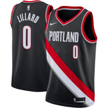 NBA Portland Trail Blazers Black #0 LILLARD Jersey High Quality Name and Number Print