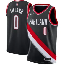 NBA Portland Trail Blazers Black #0 LILLARD Jersey High Quality Name and Number Print