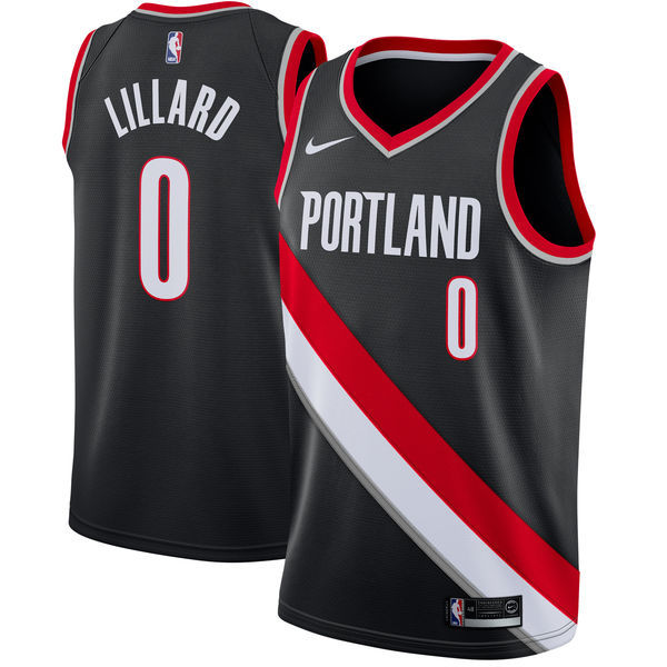 NBA Portland Trail Blazers Black #0 LILLARD Jersey High Quality Name and Number Print
