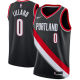 NBA Portland Trail Blazers Black #0 LILLARD Jersey High Quality Name and Number Print