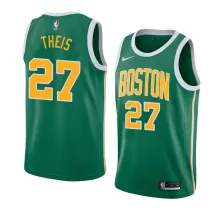NBA Boston Celtics Green with Yellow Name #27 THEIS Jersey High Quality Name and Number Print