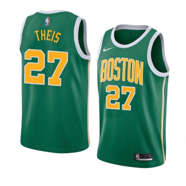 NBA Boston Celtics Green with Yellow Name #27 THEIS Jersey High Quality Name and Number Print