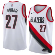NBA Portland Trail Blazers White #27 NURKIC Jersey High Quality Name and Number Print