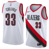 NBA Portland Trail Blazers White 33 COLLINS Jersey High Quality Name and Number Print