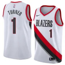 NBA Portland Trail Blazers White # 1 TURNER Jersey High Quality Name and Number Print
