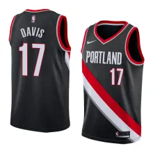 NBA Portland Trail Blazers Black #17 DAVIS Jersey High Quality Name and Number Print