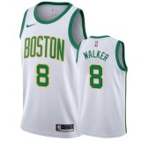 NBA Boston Celtics White with Gold Green Name #8 WALKER Jersey High Quality Name and Number Print
