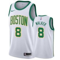 NBA Boston Celtics White with Gold Green Name #8 WALKER Jersey High Quality Name and Number Print