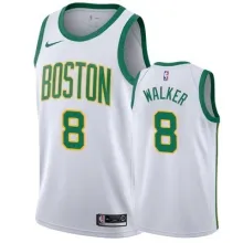 NBA Boston Celtics White with Gold Green Name #8 WALKER Jersey High Quality Name and Number Print