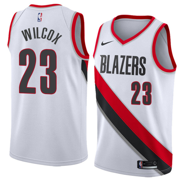 NBA Portland Trail Blazers White #23 WILCOX Jersey High Quality Name and Number Print